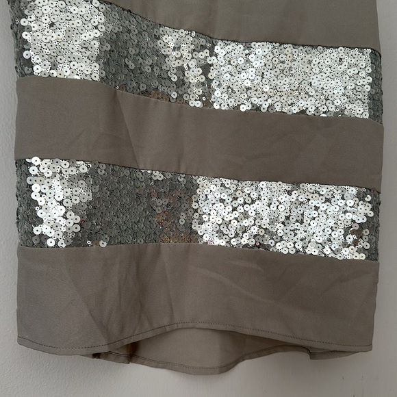Sequin Striped Silver and Gray Women's Top size M NWT - Picture 3 of 6